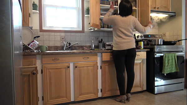 Image TABOO FAMILY: stepmother lets stepson fuck her while cooking in the kitchen
