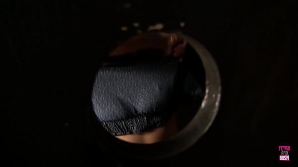 Image Beautiful Adrianna masturbates while jerking off a big cock from a hole in the wall