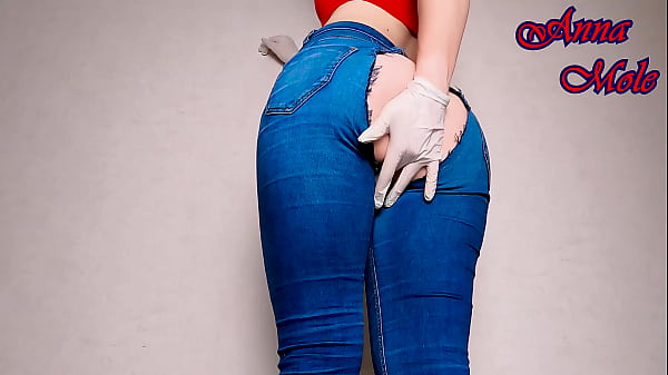 Image PAWG in Jeans and Medical Gloves Spanks Her Ass