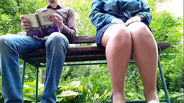 Image Curvy milf in pantyhose peeing next to me in the park, view from below