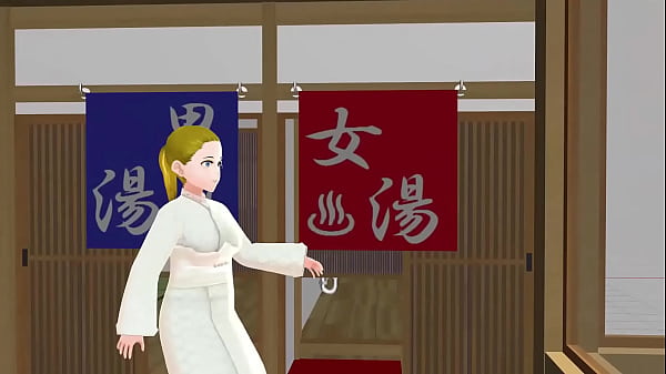 Image Anime woman took a bath in a Japanese public bath【sento】