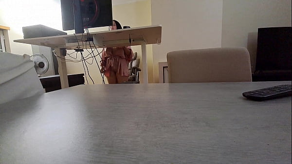Image Latina Fucks While in Work Video Call