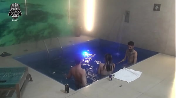 Image Threesome with friends in the motel pool Part 2