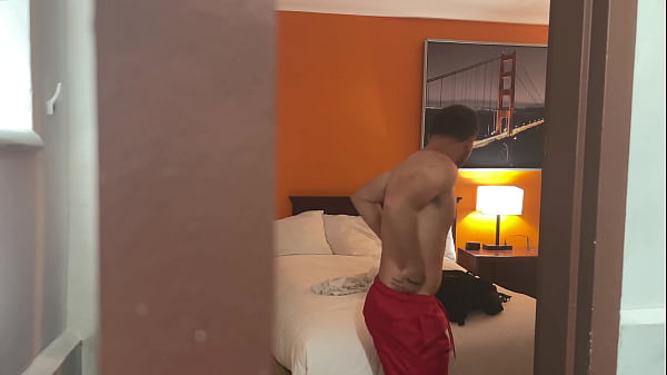 Image Hot young guy Berry Mckockiner jerks off in hotel room all alone