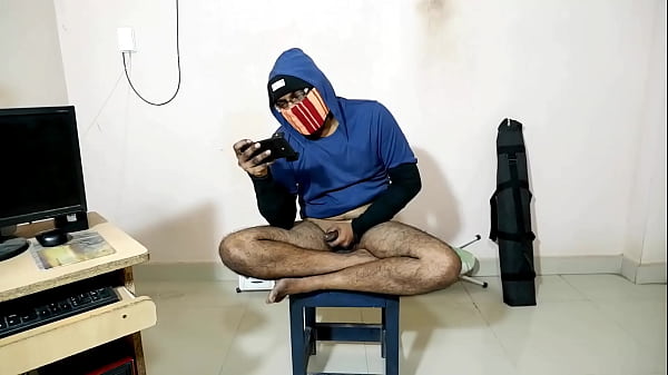 Image Watching a best porn in mobile and masturbate a dick