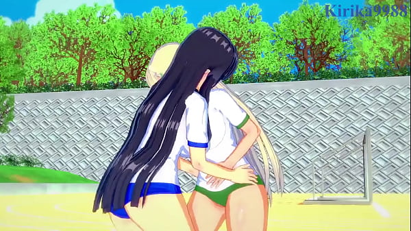 Image Yomi and Ikaruga and Katsuragi intense lesbian play. - Senran Kagura Hentai