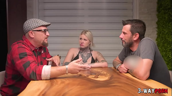 Image 3-Way Porn - A Cute Tattoed Babe Gets Fucked Hard by 2 Dudes in a Threesome