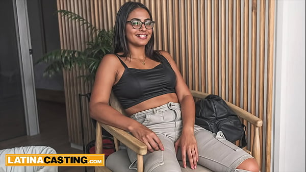 Image Nerdy latin teen with glasses turns the casting set on FIRE!!!