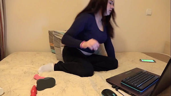 Image Big tit milf undresses and masturbates on webcam. Amateur.