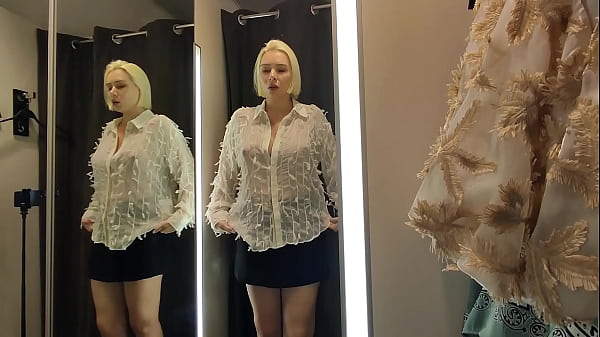 Image Try on haul sexy clothes, completely transparent try on in the fitting room
