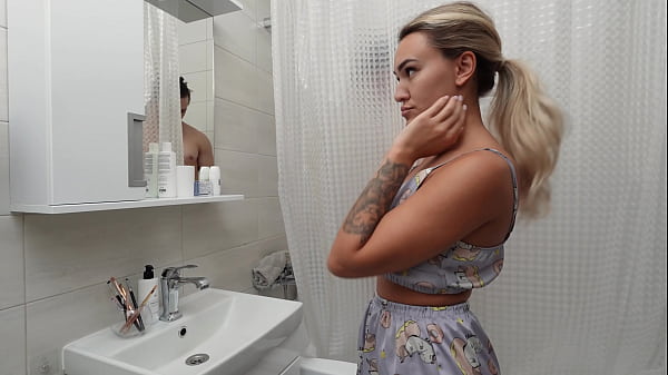 Image Shower Surprise: Husband Peeks and Helps with a Towel And Orgasm