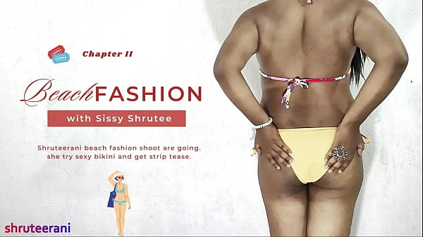 Image BEACH FASHION PART 2 - SOLO INDIAN TRANS CROSSDRESSING IN BIKINI