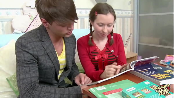 Image A school tutoring becomes a fuck fest with petitte brunette with braids