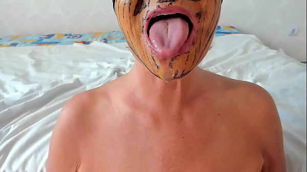 Image Pumpkin is much better with sperm blowjob big cock .