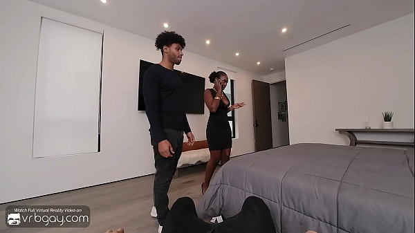 Image VRB Gay Black Sweaty Tony Genius Deepthroats and Rides a White Dick in VR Porn