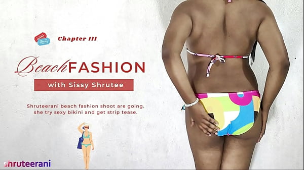 Image BEACH FASHION PART 3 - SOLO INDIAN TRANS CROSSDRESSING IN BIKINI