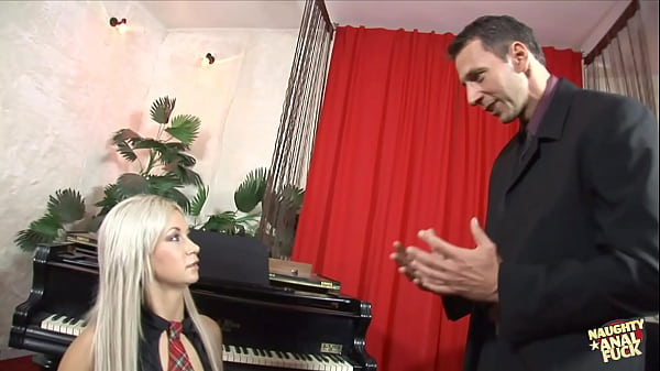 Image Blonde student girl in a threesome with two cocked up teachers