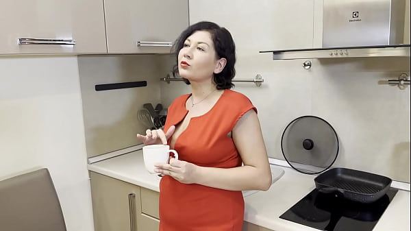 Image Mature teacher hard fucked in the kitchen by horny stud