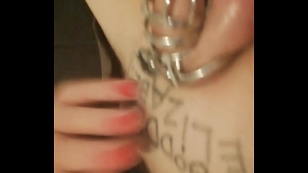 Image Close up pussy hole and cock cage