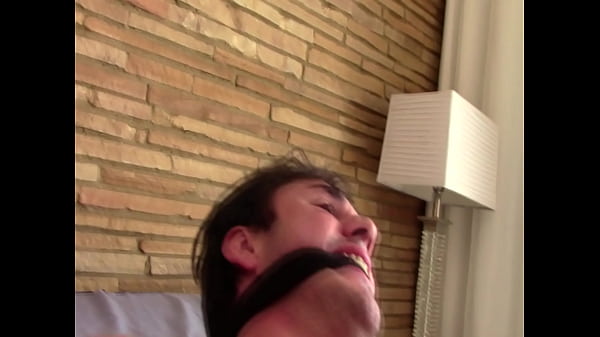 Image Peter handgagged, stuffed mouth with socks and exposed wearing lycra pants 2 FREE