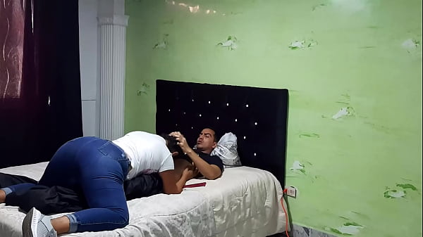 Image Beautiful and horny Aly Denali sucking her stepson's cock
