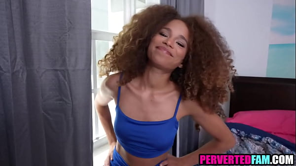 Image Ebony teen bribes stepbrother with pussy