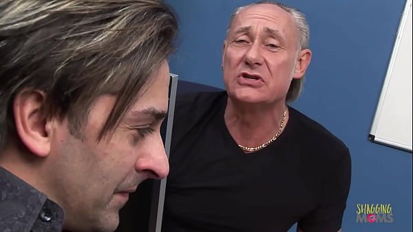 Image Dolled up blonde comes to the casting and gets fucked by older men in a threesome