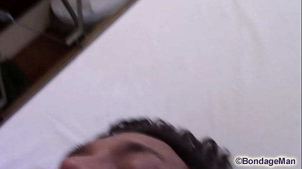 Image Twink tied up and ballgagged get masturbate in motel room | free