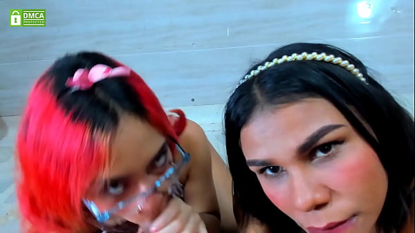 Image two girls entertain themselves with this boy's cock - POV BLOWJOBS