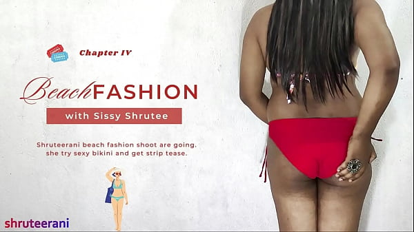Image BEACH FASHION PART 4 - SOLO INDIAN TRANS CROSSDRESSING IN BIKINI