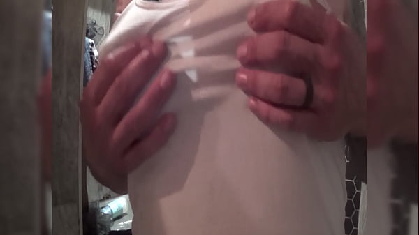Image Femboy with puffy nipples bounce on dildo