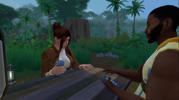 Image Sims 4 Black man fucks Lara Croft in jungle camp part 1