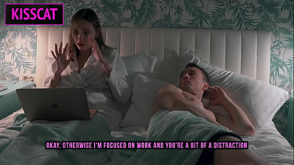 Image S2E5: Step mom helps to cum step son in share bed while working till get pussy creampie and facial