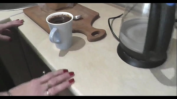 Image Solo. Solo MILF. Beautiful brunette drinks coffee in kitchen in morning, fingers wet pussy, gets strong orgasm and squirts. Fingering. Handjob. Pussy masturbation. Masturbate pussy. Squirt. Squirting. Natural tits Milf. Transparent negligee