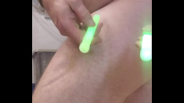 Image SLOMO cumshot and Glow sticks up my horny butt