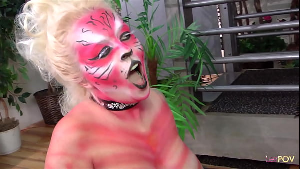 Image Lesbian blonde milf with big boobs was used like a sex doll by her girlfriend