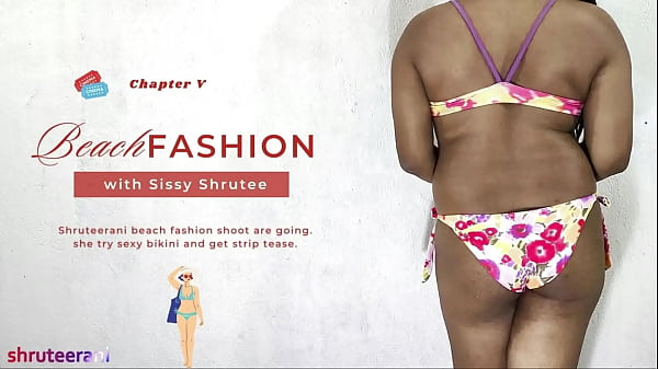 Image BEACH FASHION PART 5 - SOLO INDIAN TRANS CROSSDRESSING IN BIKINI