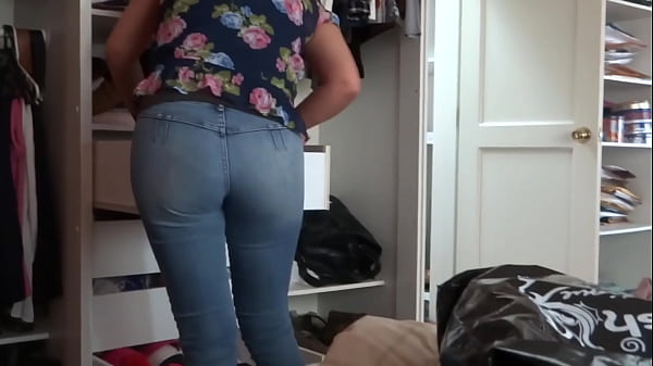 Image Stepson shows me his erect cock while I get dressed and gives me a big cumshot in my ass