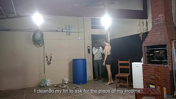 Image dirty beggar has a lucky day when asking for recyclables at the lady's house