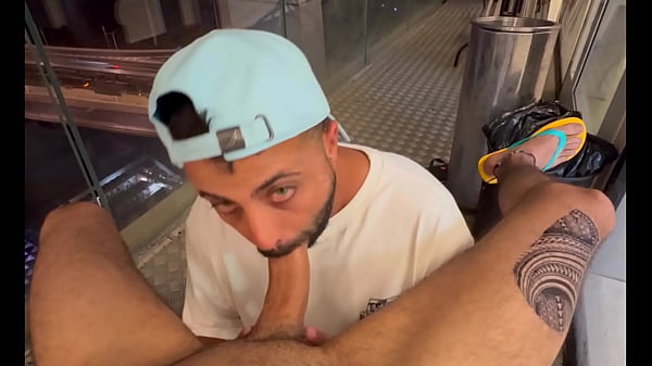 Image Middle Eastern big cock blowjob on the balcony