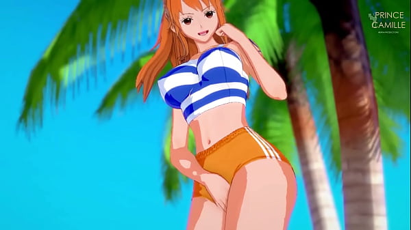 Image Nami loves to be a nudist slut and touch her juicy pussy on a deserted island - One Piece