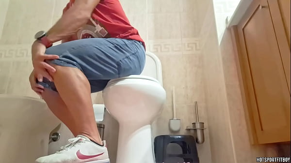 Image Humping and rubbing my big cock in a friend's toilet seat - Cumshot