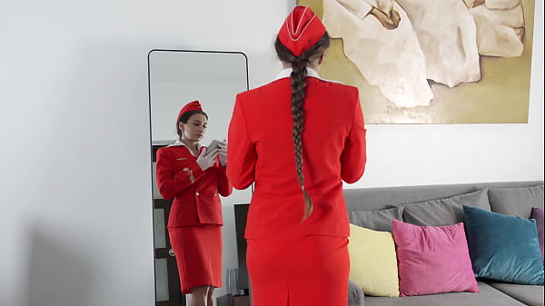 Image Russian Airlines Stewardess Invited Pilot Home and Seduced Him! Hardcore Real Sex
