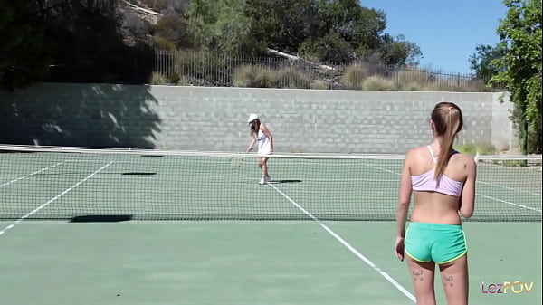Image Playing tennis was exhausting for these lesbian chicks so they go inside for to fuck a lesbian milf