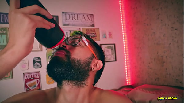 Image POV From Under Camilo Brown Fucking His Fleshlight Cums Inside And Swallows His Own Load