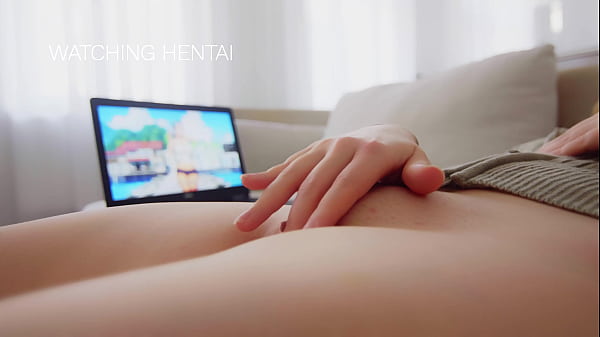Image Cuming and SQUIRTING while watching HENTAI on my laptop - Closeup
