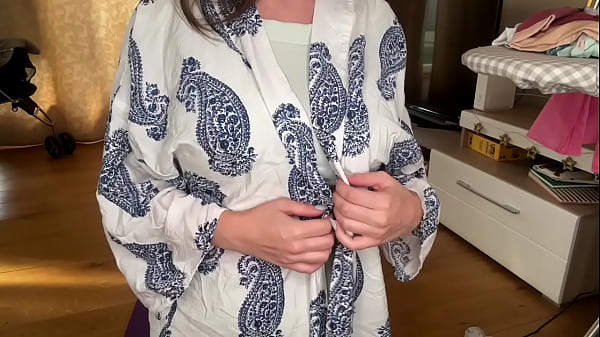 Image Stepmother's Yoga Lesson ended with jerking off a big dick in front of her stepson's face