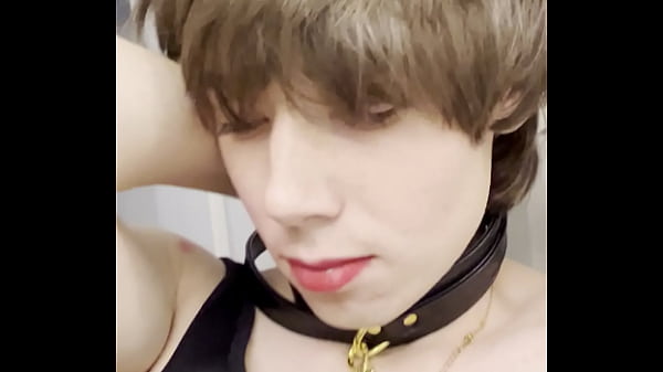 Image Cute Young Trans Girl playing with BBC dildo