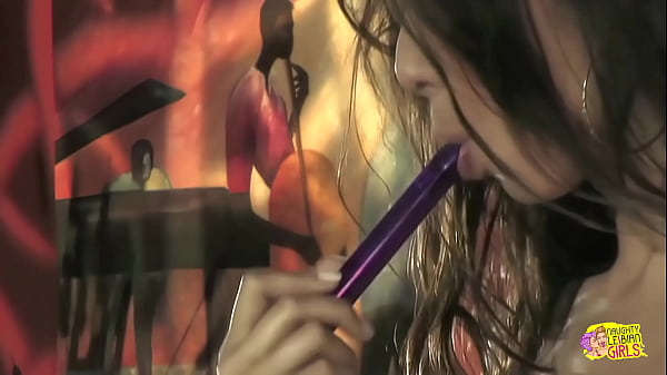 Image Fantasizing about lesbian sex ends as the blonde approaches the brunette with her sex toy