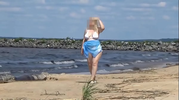 Image Hot Mom on the Beach in White Swimsuit